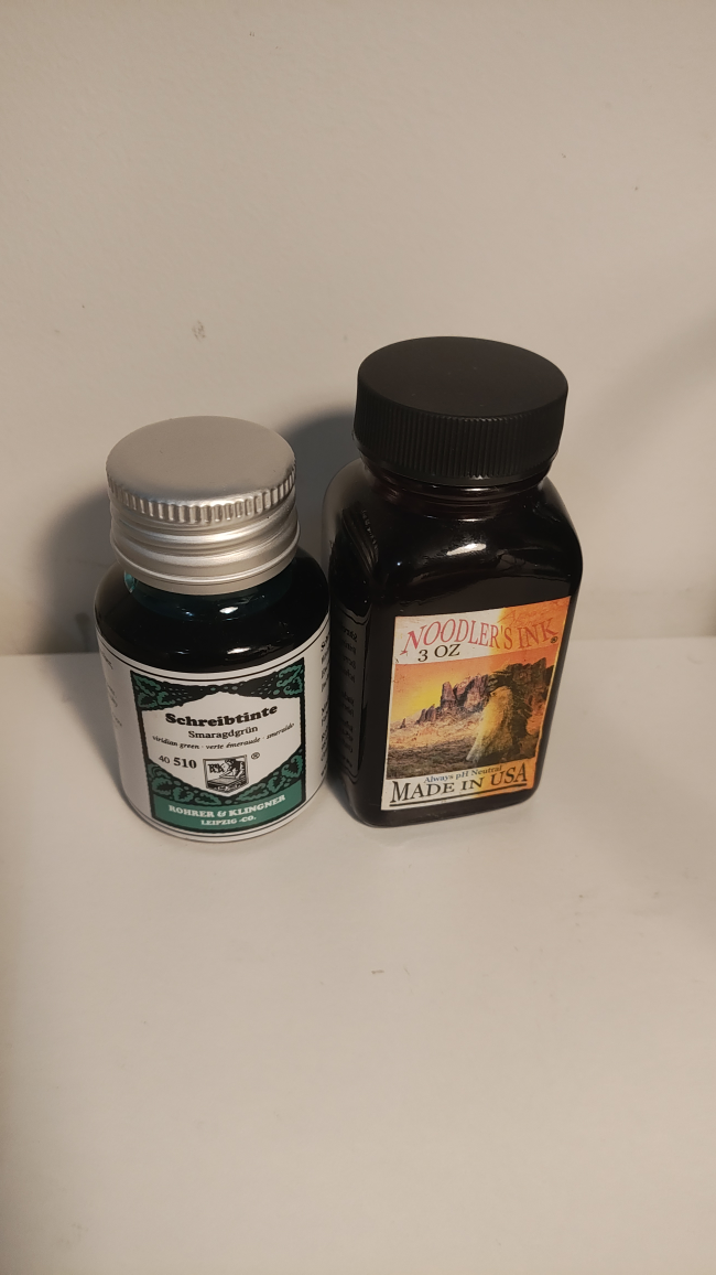 2 Bottles of fountain pen ink