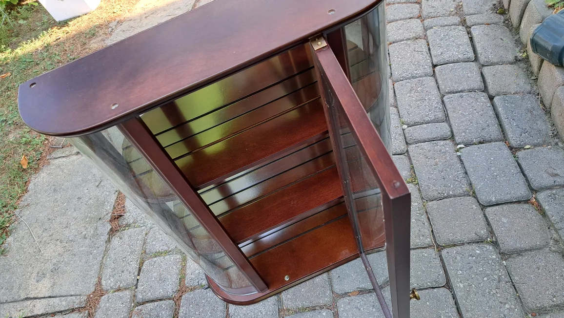 Vintage The Bombay Company Wooden Wall Mounted Curio W/mirror image indicator(3)