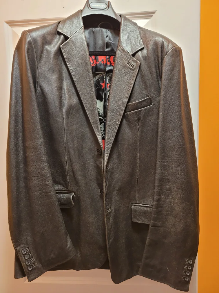 Juicy Couture Distressed Leather Blazer Size 44 thumbnail