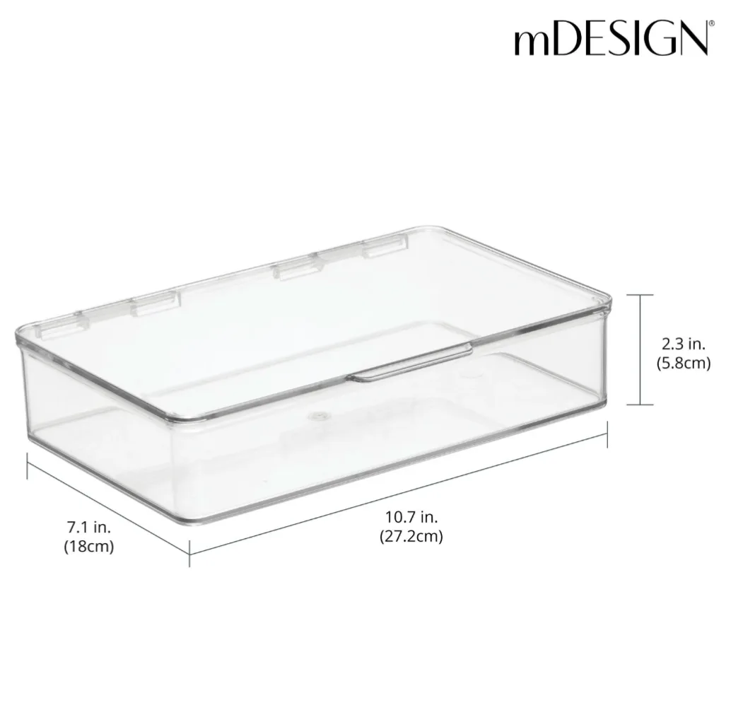 mDesign Clear Plastic Stackable Storage Box - organizers image indicator(5)
