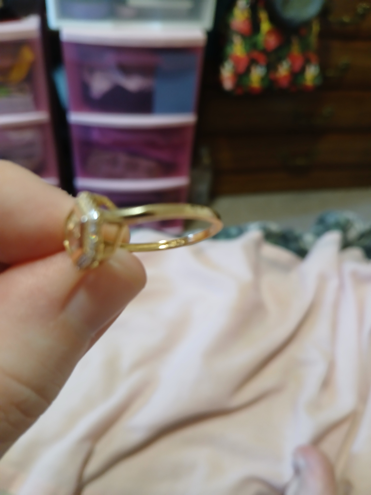 Gold-tone Ring with Hexagonal Stone - photo 4