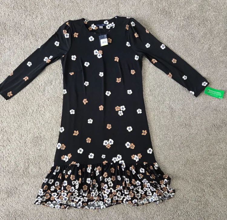 Brand New Tommy Hilfiger Floral Ruffle Hem Dress - Size 4 image indicator(2)