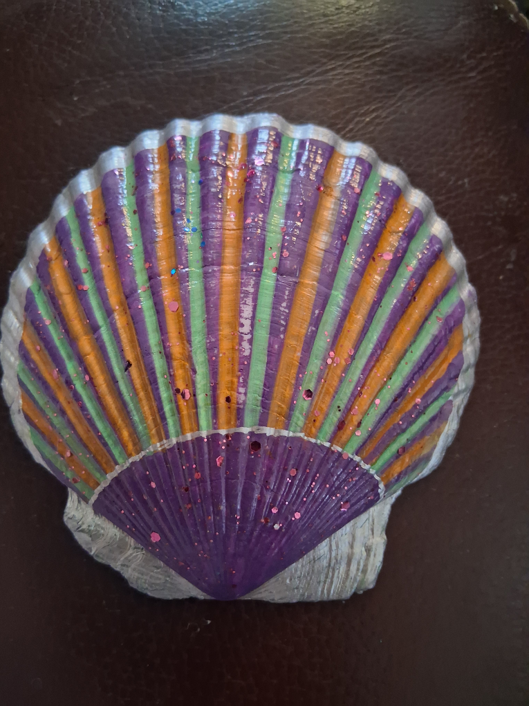 Hand Painted Decorative Halloween Vibed Seashell Dish - photo 2