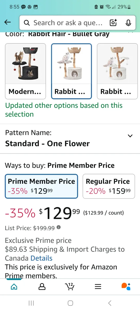 Easygo Modern Cat Tree - Rabbit Hair White brand new image indicator(2)