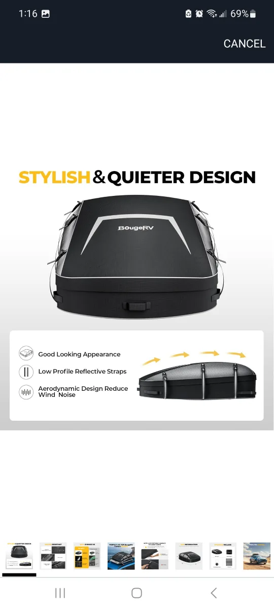 BougeRV Rooftop Cargo Carrier Bag - 39" x 35" x 13" brand new image indicator(6)