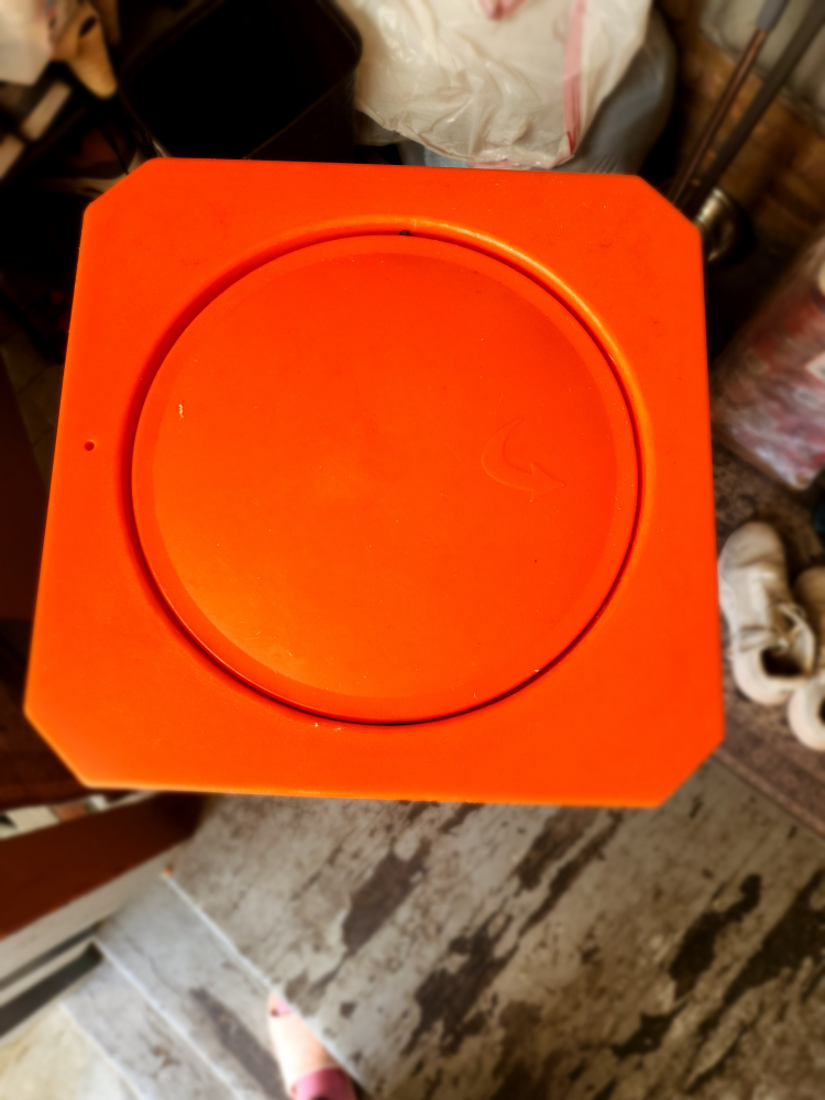 22 gallon orange square trash receptacle with a bug barrier lid - photo 2
