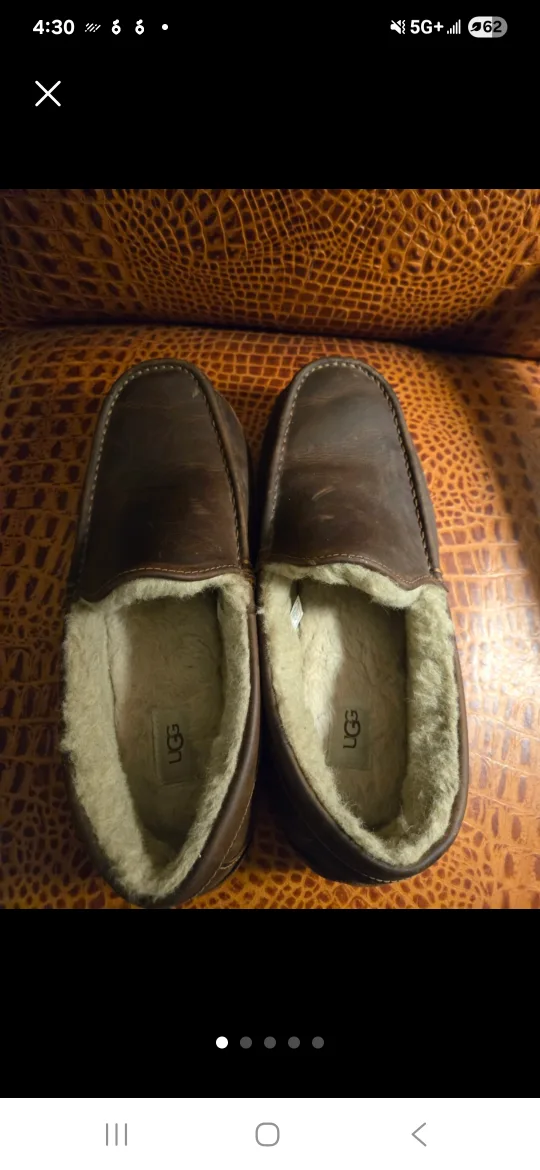 UGG Men's Ascot Leather Slippers, Size 13 thumbnail