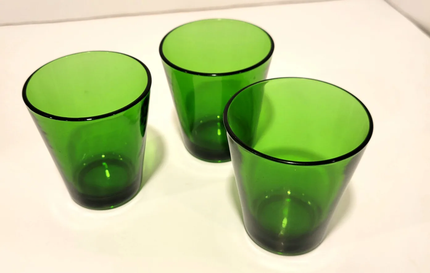 3 Vintage Verrerie D'En Haut Green Glasses image indicator(2)