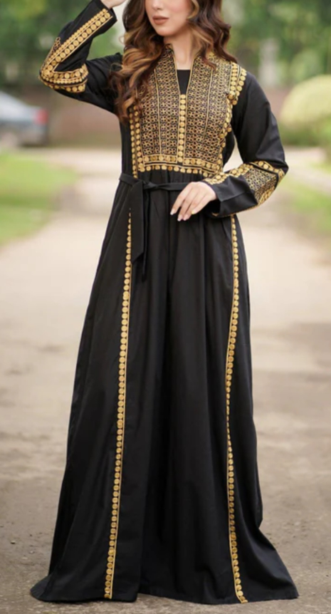Black Embroidered Long Sleeve Dress - photo 2