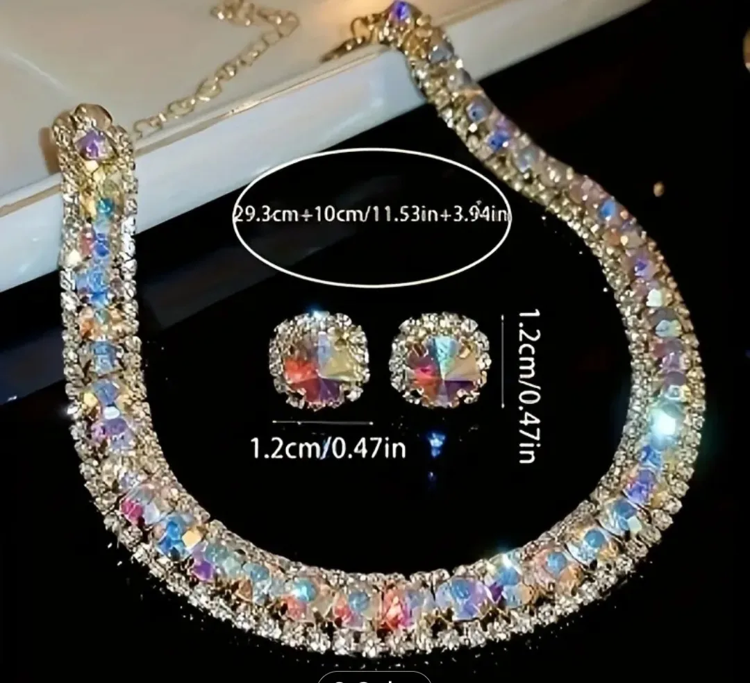 Crystal Choker Necklace & Earring Set image indicator(3)
