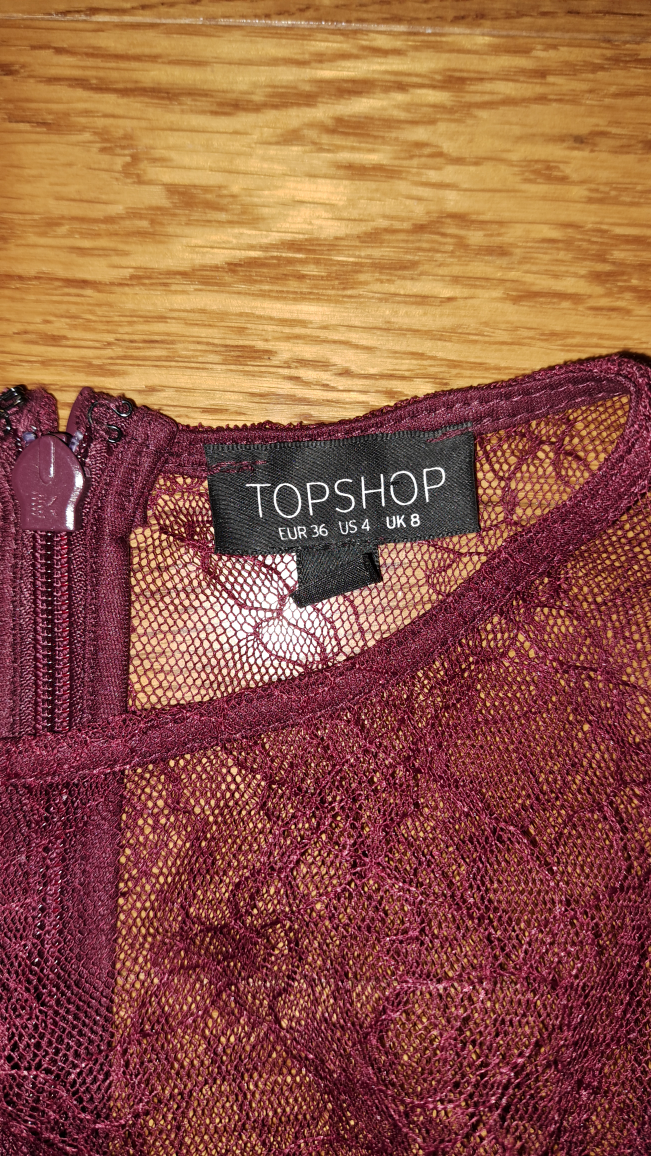 Topshop Burgundy Lace Dress - Size US 4 - photo 2