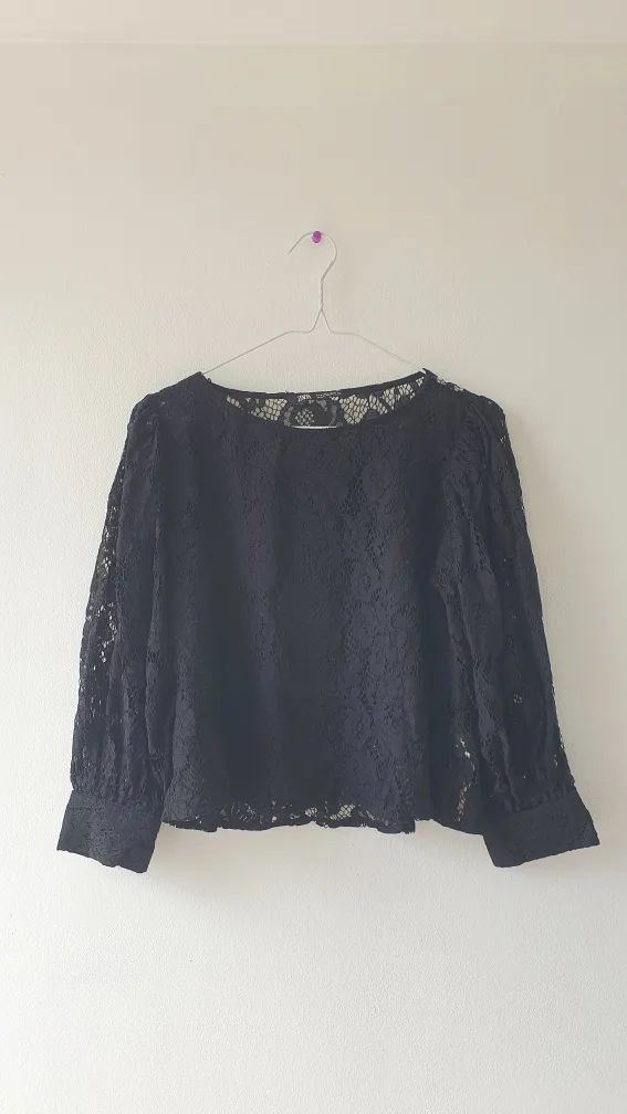 Black Lace Blouse ZARA thumbnail