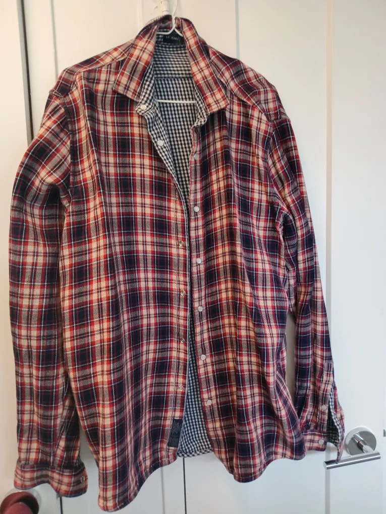 LP Jeans Red & Navy Plaid Shirt thumbnail