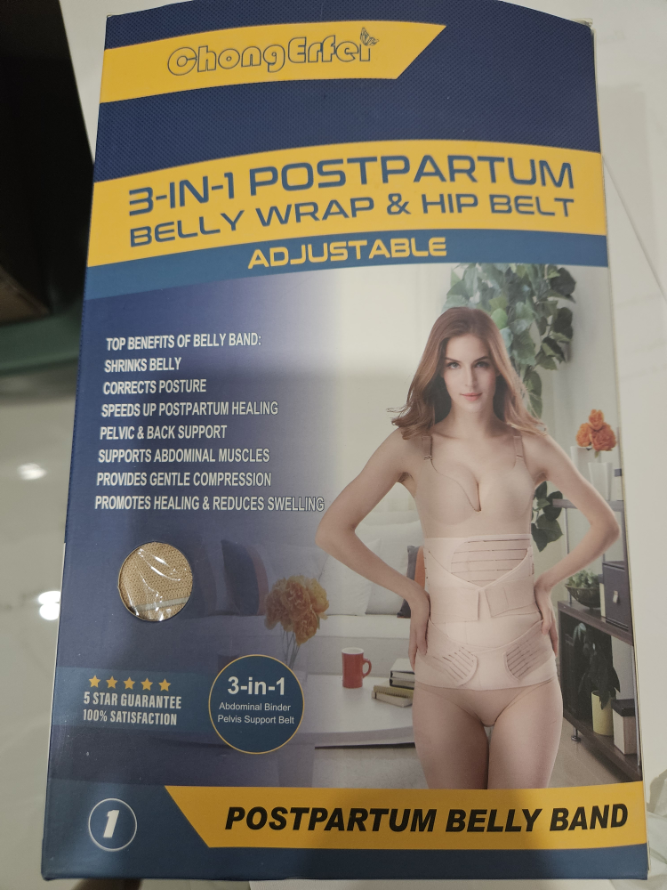 ChongErfei 3-in-1 Postpartum Belly Wrap - Adjustable