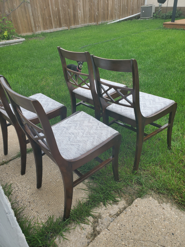 Set of 4 Wooden Dining Chairs - Brown - photo 2