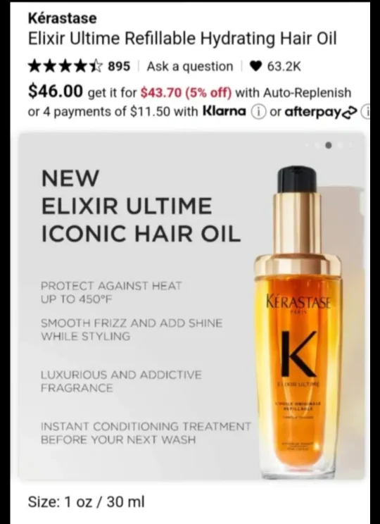 Kérastase Elixir Ultime Hair Oil - 15ml image indicator(2)