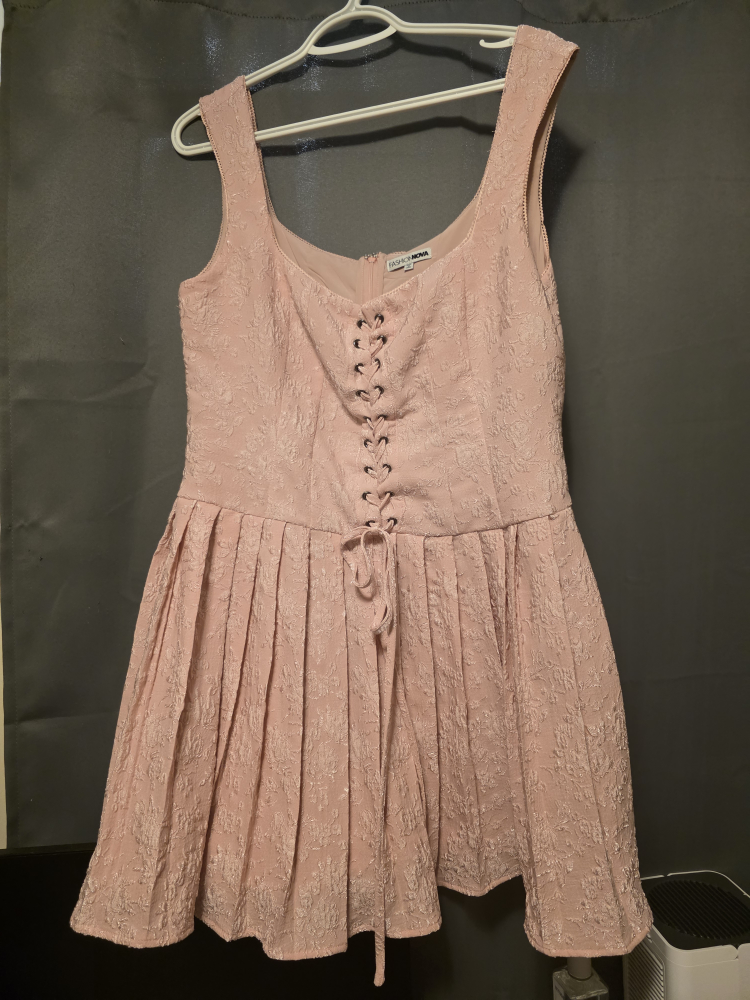 Fashion Nova Amelia Jacquard Mini Dress - Pink