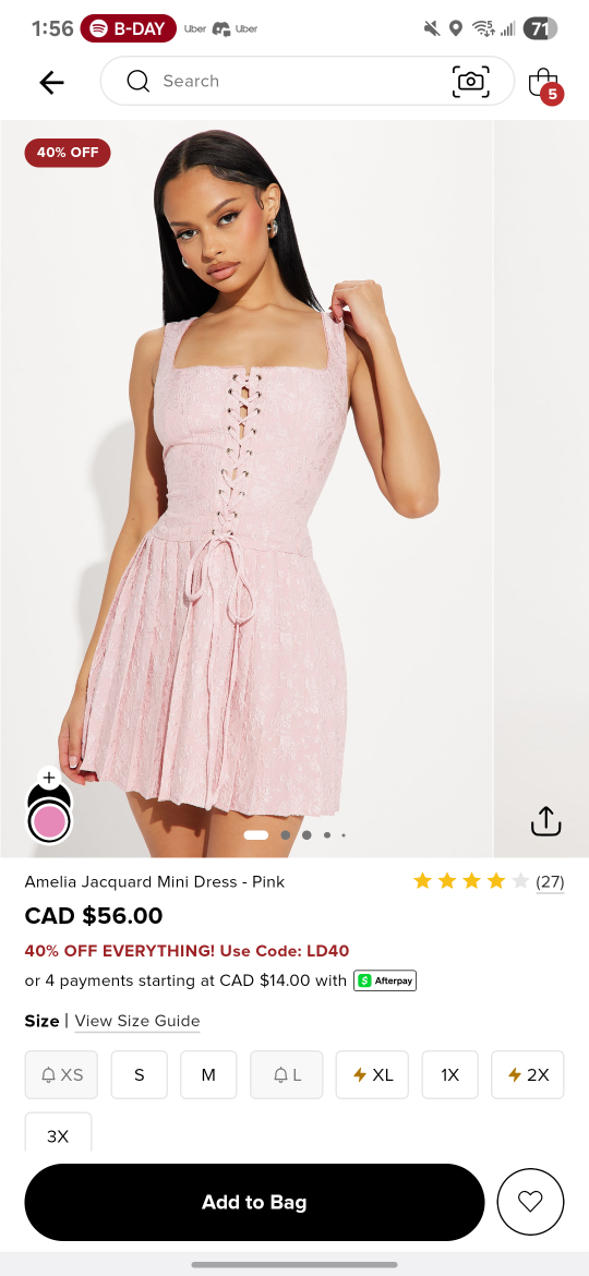 Fashion Nova Amelia Jacquard Mini Dress - Pink - photo 3