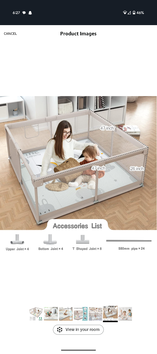 Baby Playpen, Beige, 47x47 inch - photo 5