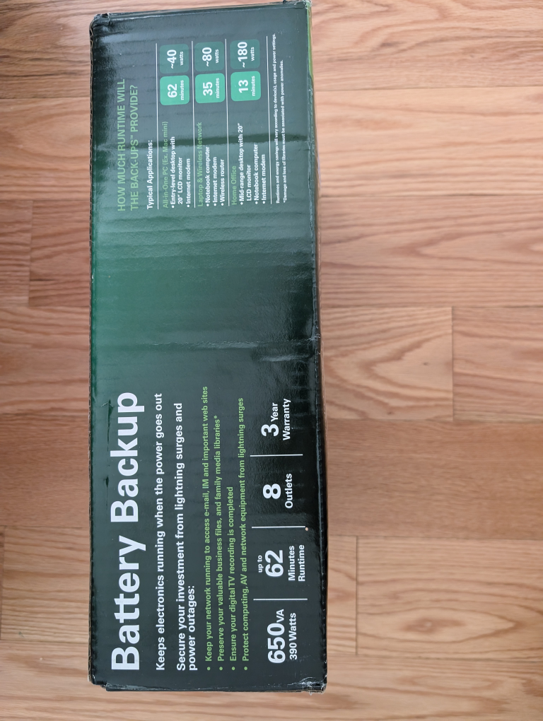 APC Back-UPS 650VA Battery Backup - photo 3