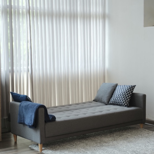 Grey Futon Sofa Bed - photo 2
