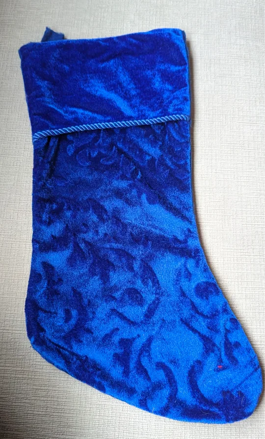 Blue Velvet Christmas Stocking thumbnail