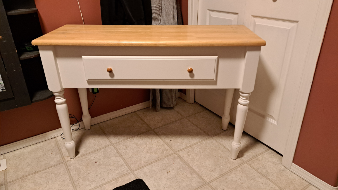 White and Wood Accent Table