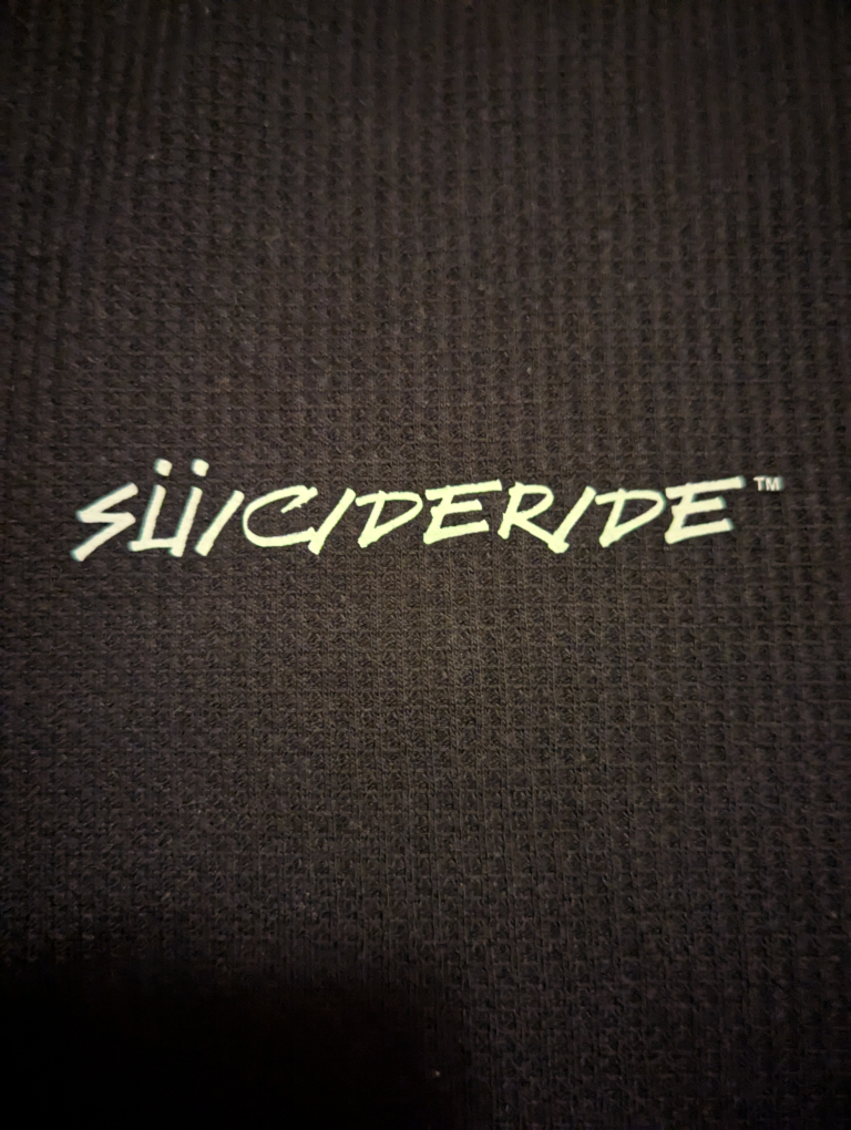 NEW MENS LARGE Suicideride Psycho Biker long sleeve waffle Shirt - photo 4