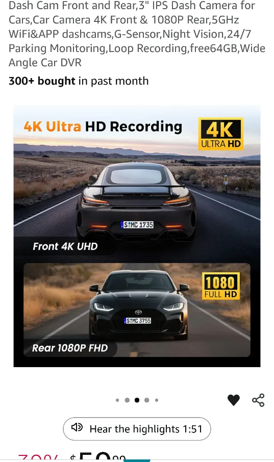 Dargyuncen M7 Dual Lens Car DVR - New in Box! image indicator(6)