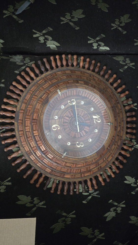 Hand Made Wooden Wall Clock - 22"