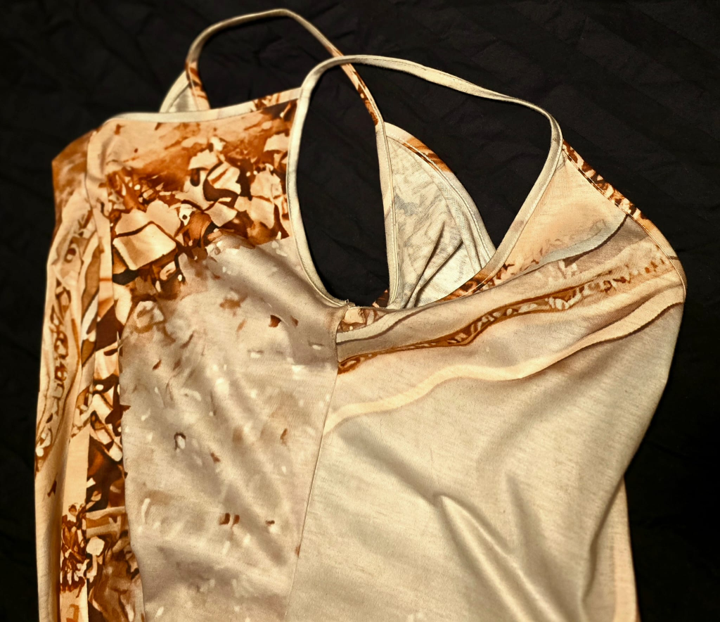 Sleeveless Dress - Beige & Brown Pattern - photo 2