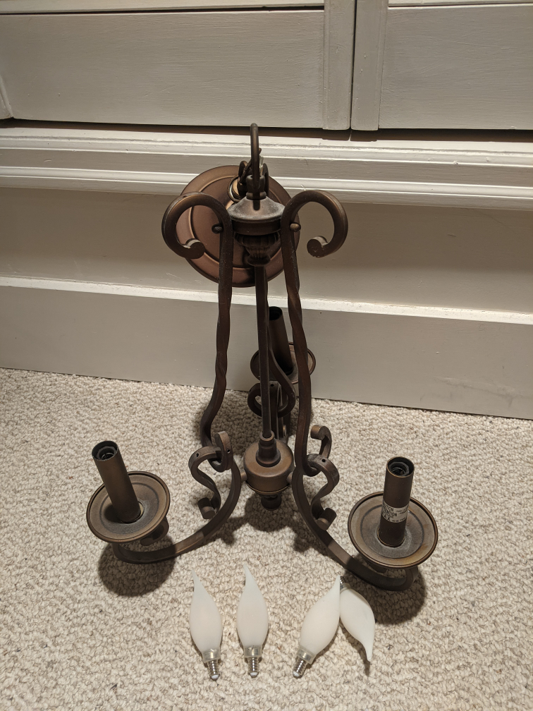 Hudson bronze Victorian-style chandelier with bulbs