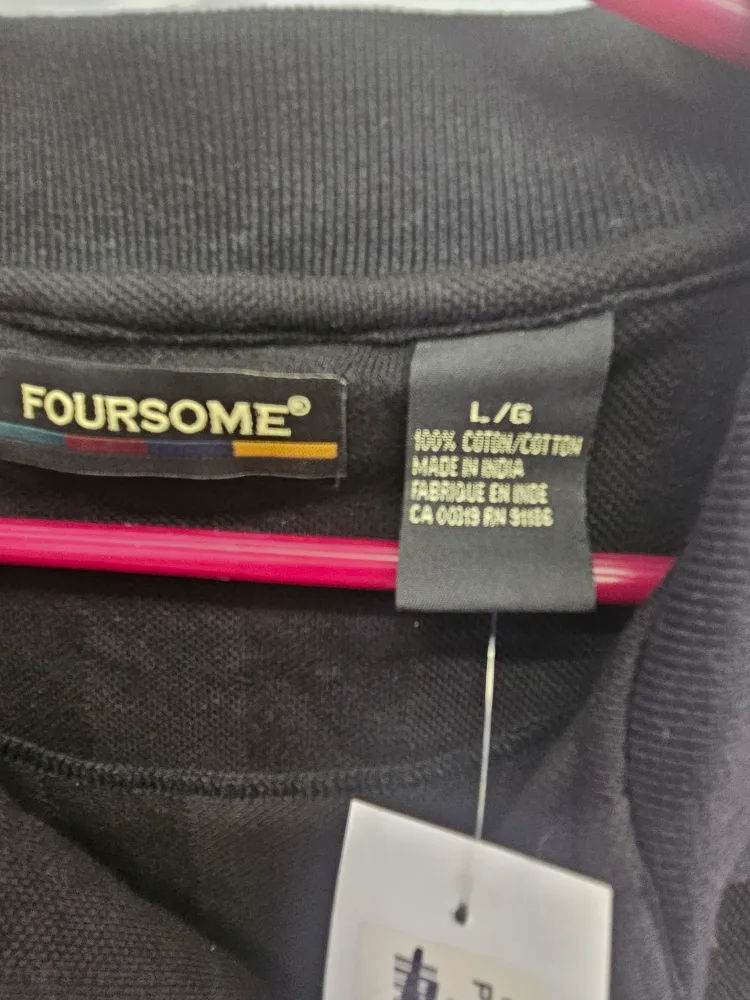 Foursome Black Polo Shirt - Large - New with Tags! image indicator(2)
