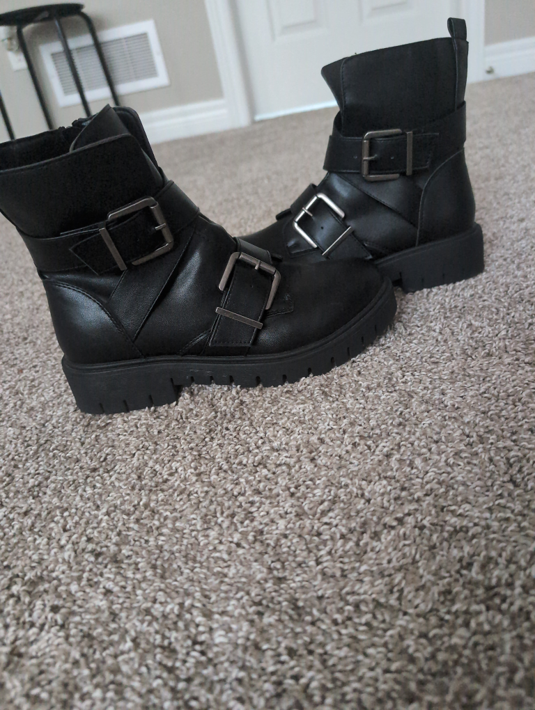 Black Buckle Ankle Boots