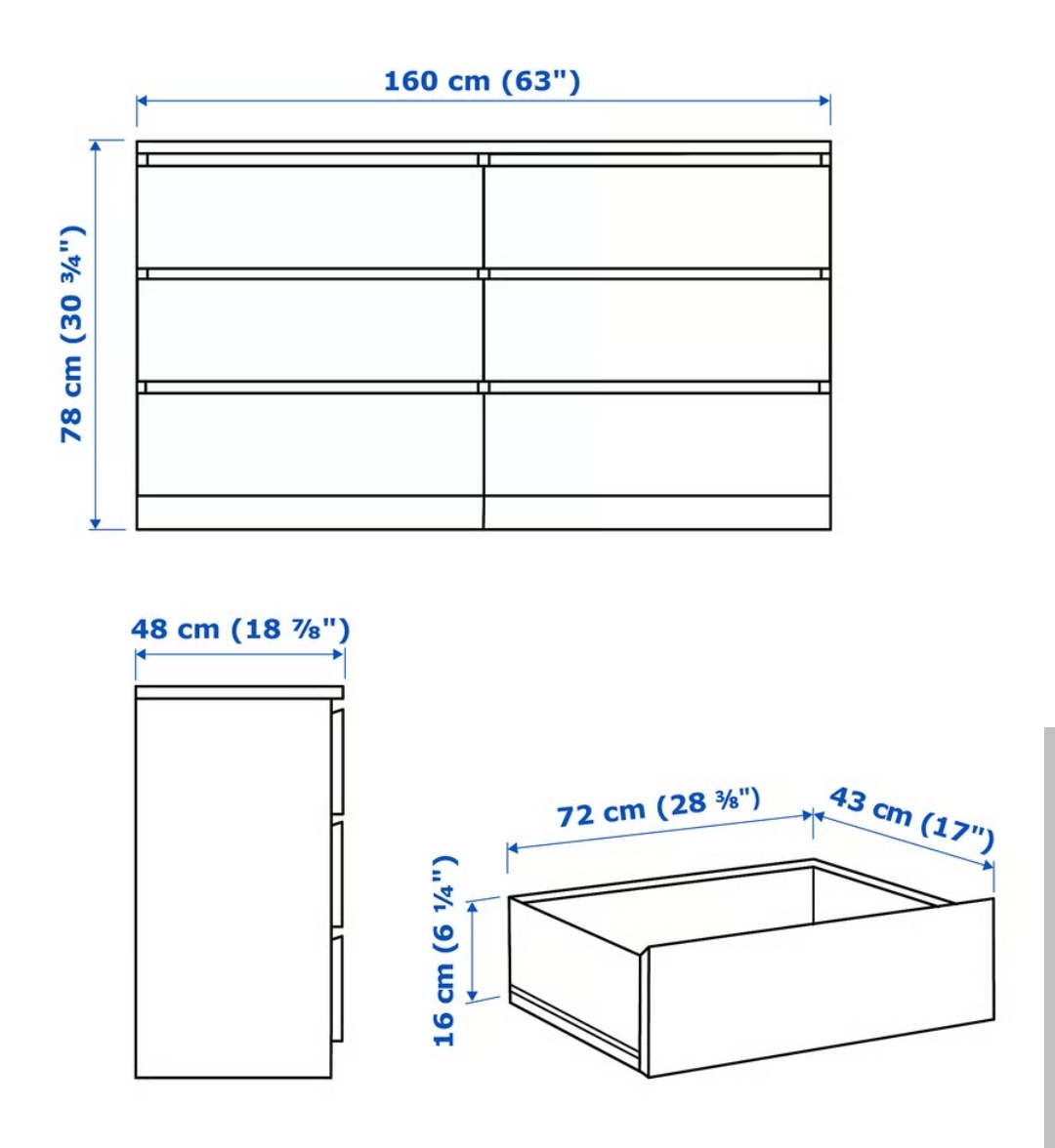 IKEA MALM White 6-Drawer Dresser - photo 2