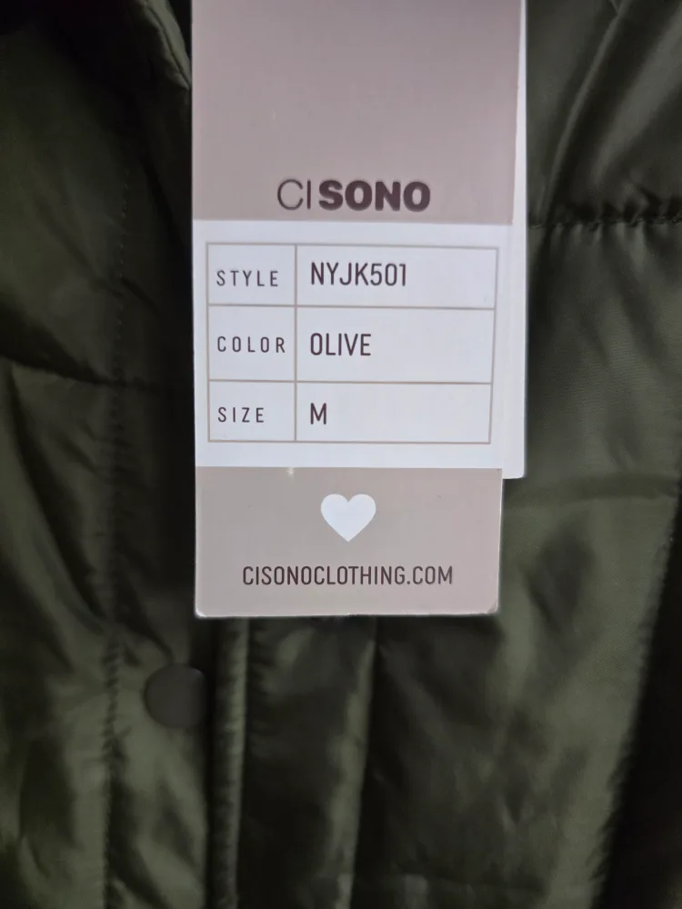 Ci Sono Olive Quilted Light Jacket - Size M image indicator(4)