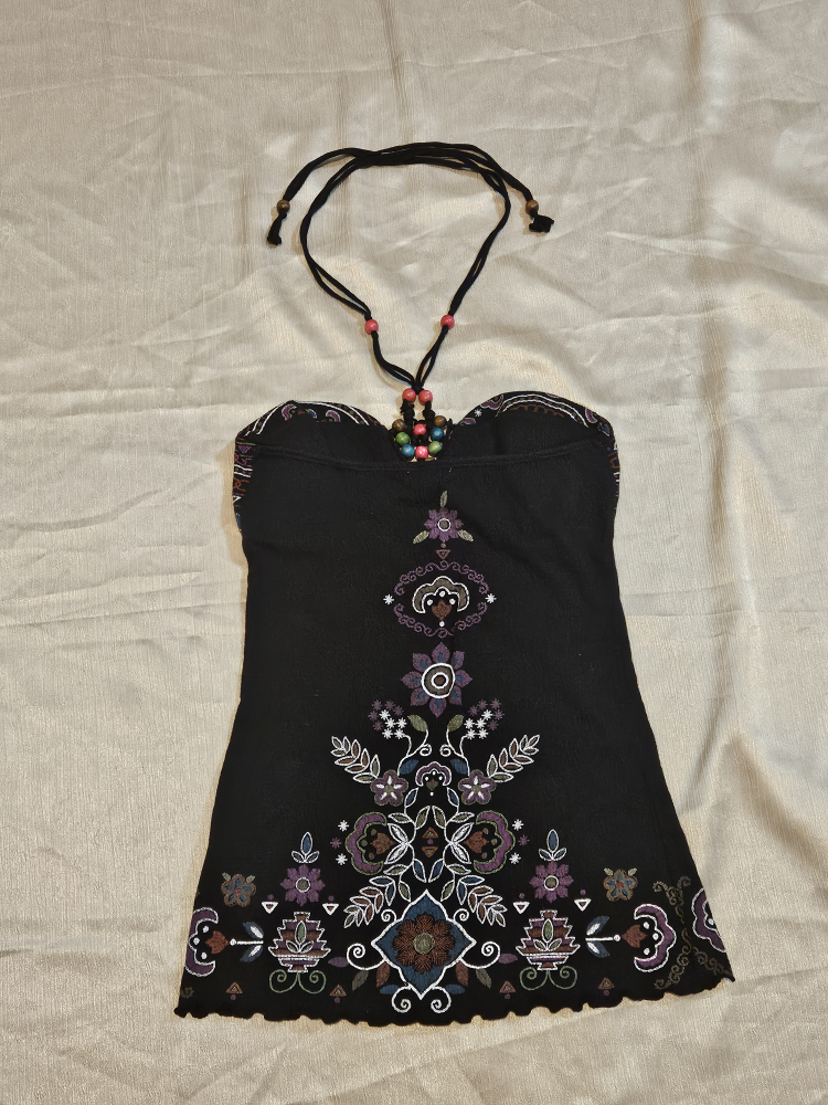 Bongo Black Halter Top Size M - photo 2