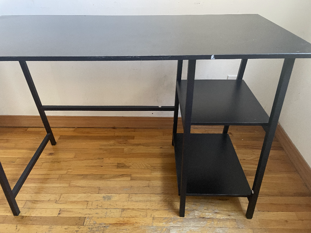 Black Desk with Shelves