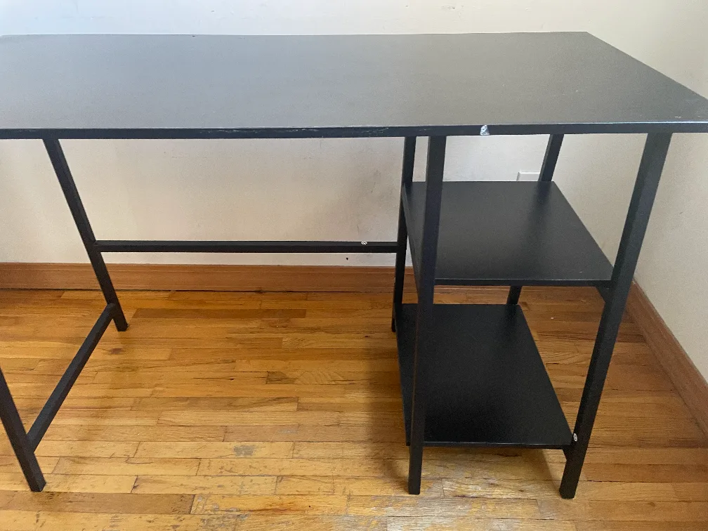 Black Desk with Shelves thumbnail