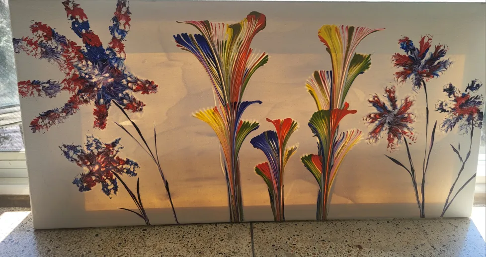 Floral Acrylic Pour Painting thumbnail