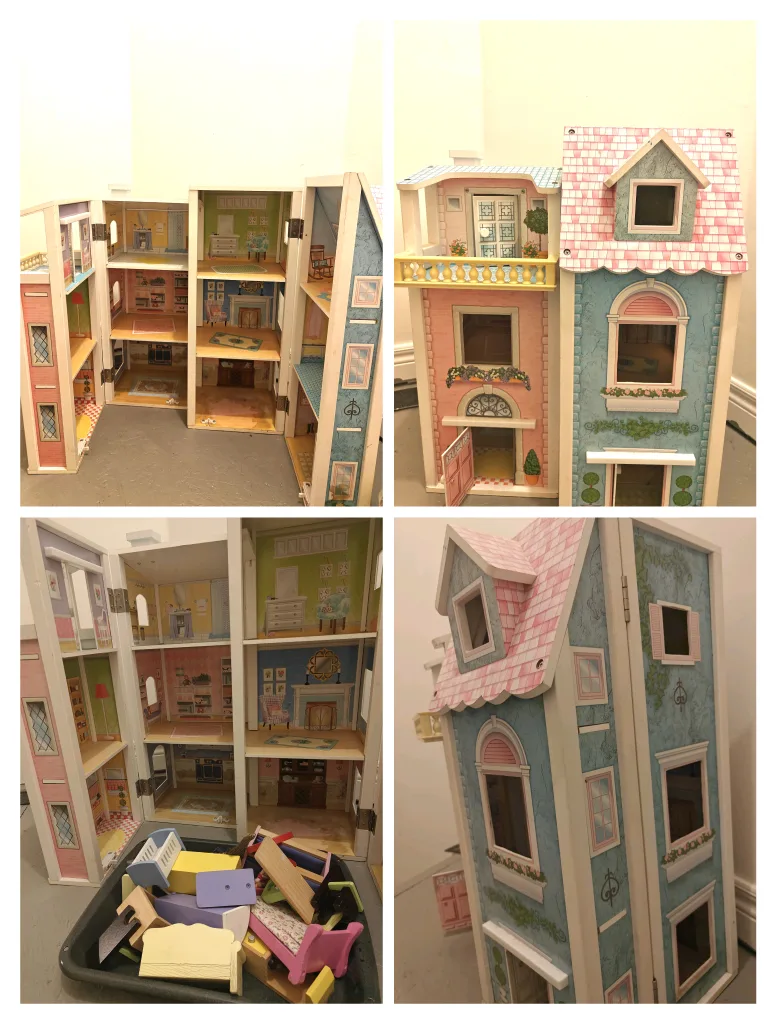 kidskraft deluxe dollhouse that opens up and folds, thumbnail