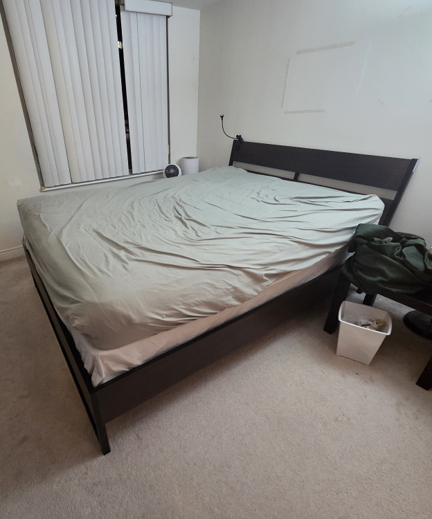 IKEA Trysil Queen Bed and Bedframe -Dark Brown