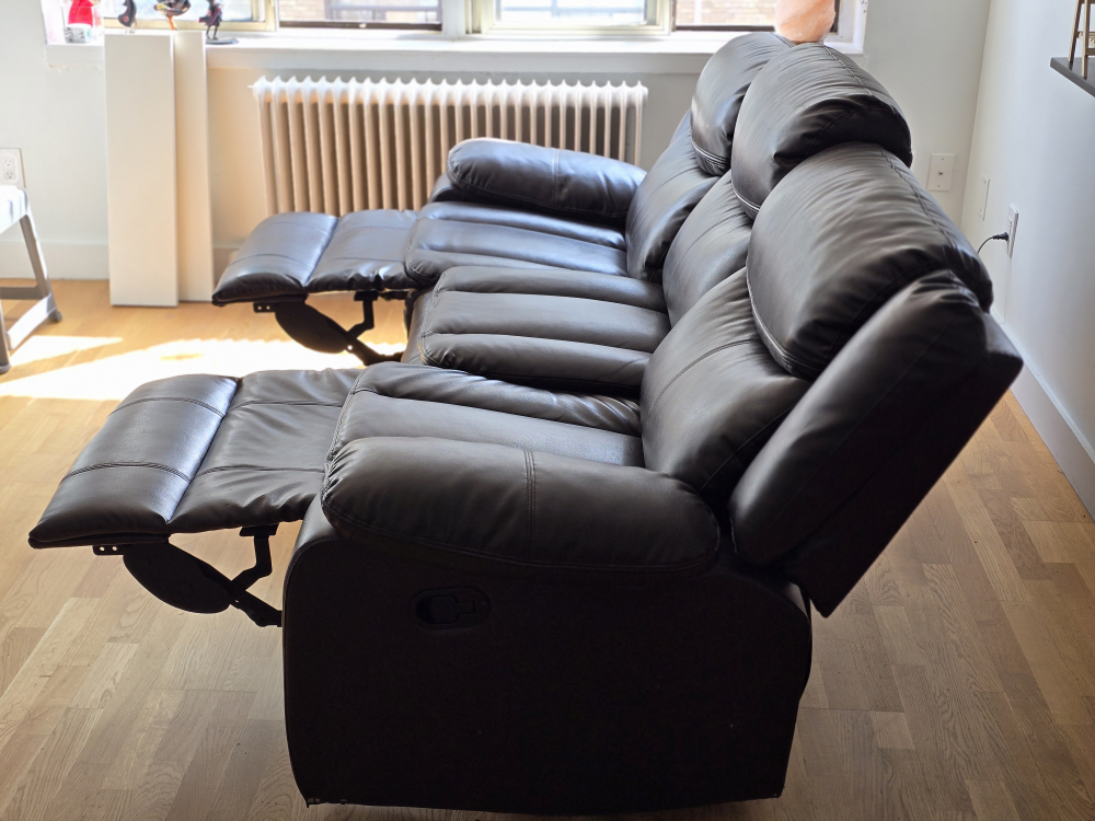 Brown Leather Reclining Sofa (price negotiable) - photo 2