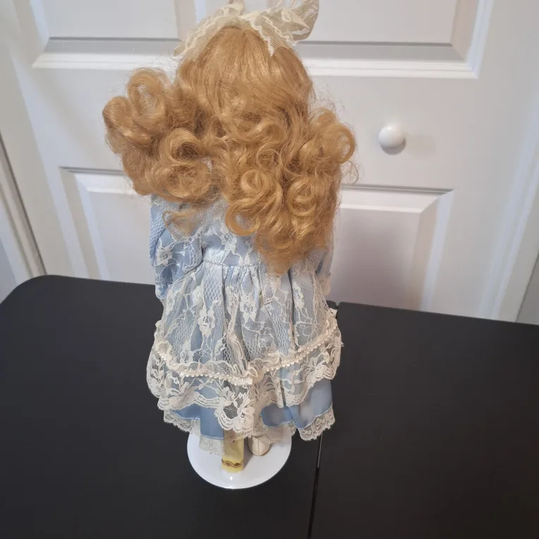 Porcelain Doll in Blue Lace Dress image indicator(4)