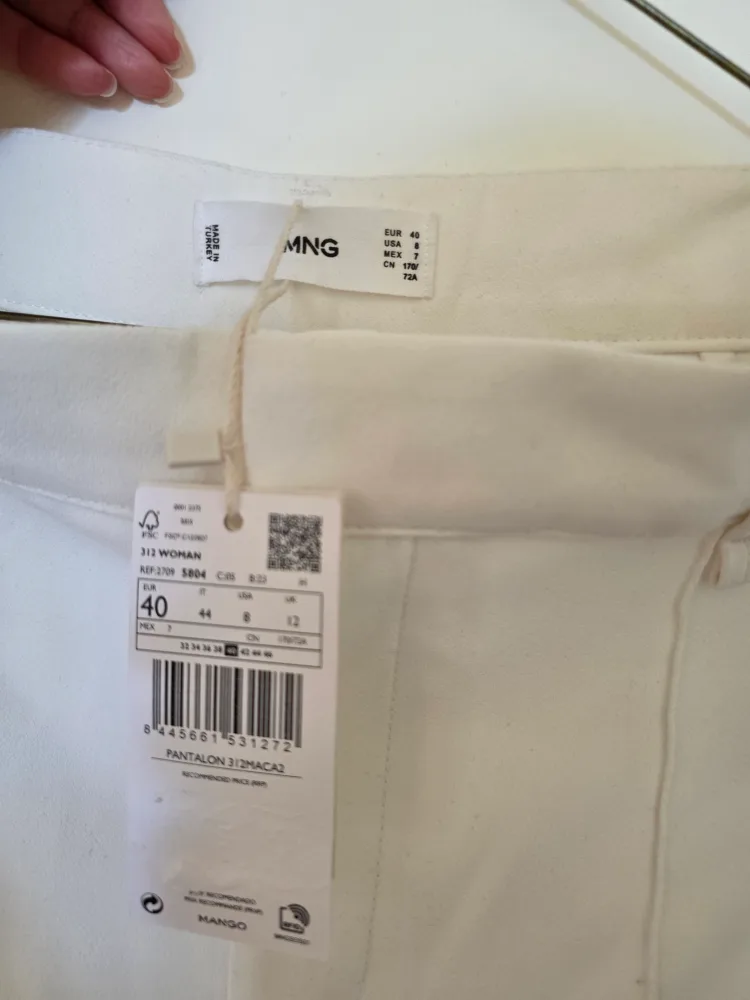 New tagged MANGO White Trousers dress pants image indicator(4)