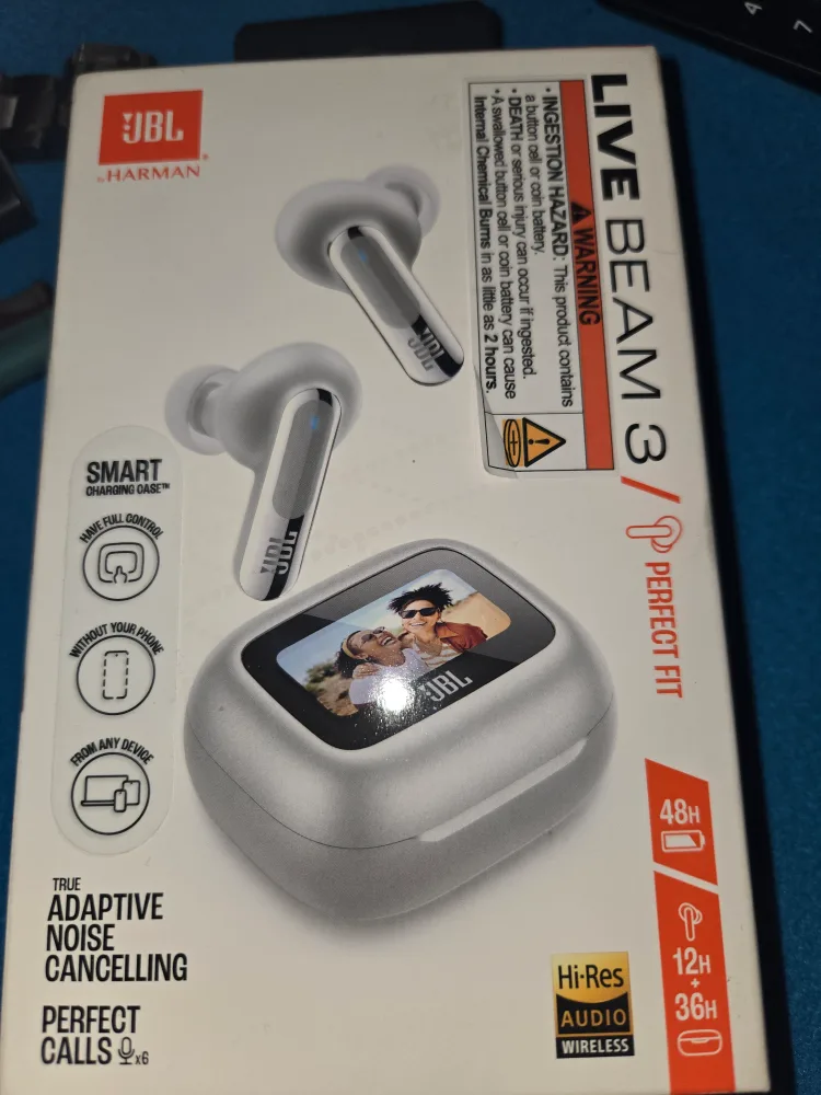 JBL Live Beam 3 Silver Earbuds - New!