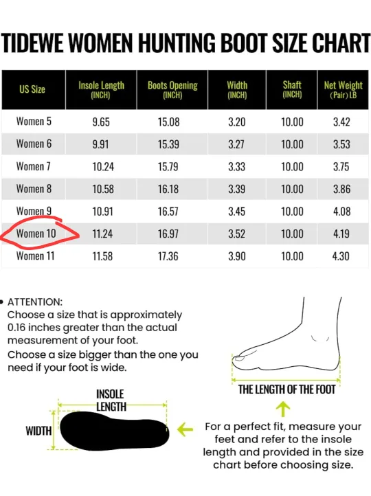 TIDEWE Women's Rubber Boots Size 10 – Next Camo G2 Waterproof image indicator(10)