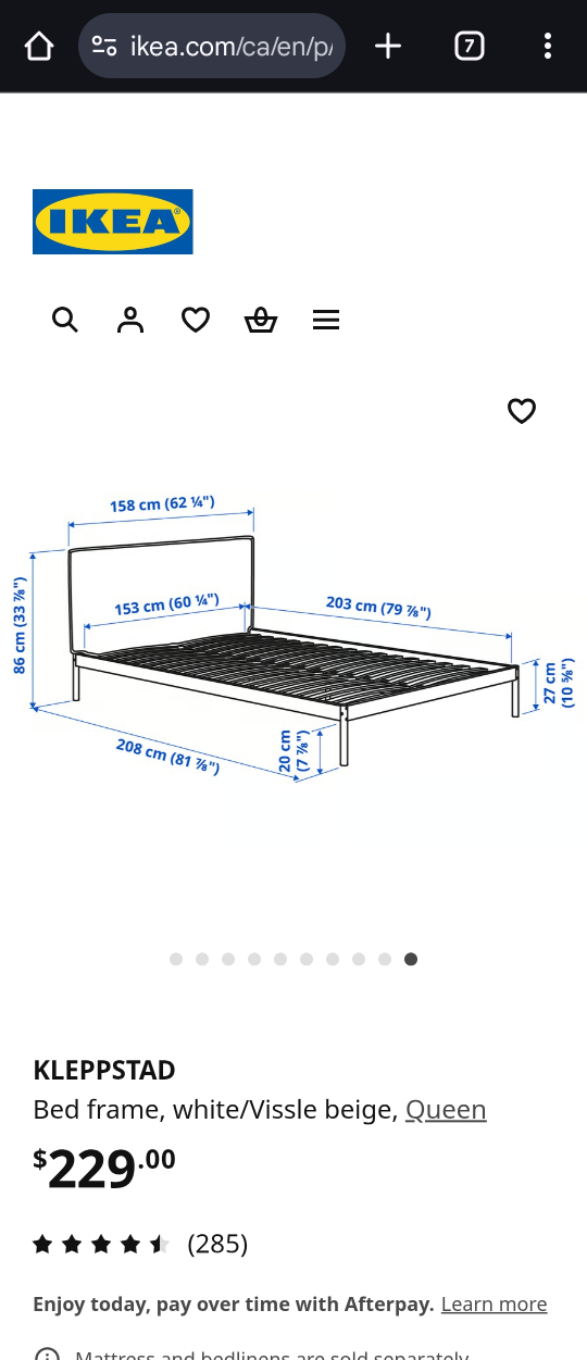 IKEA Kleppstad Queen Bed Frame - White/Beige - photo 5