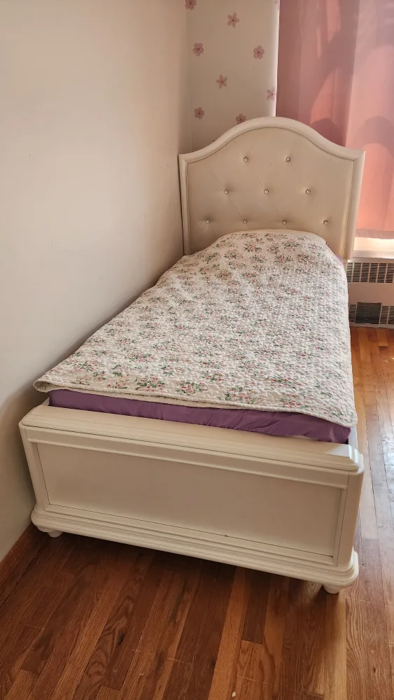 White Twin Bed (trundle and mattresses not included) thumbnail