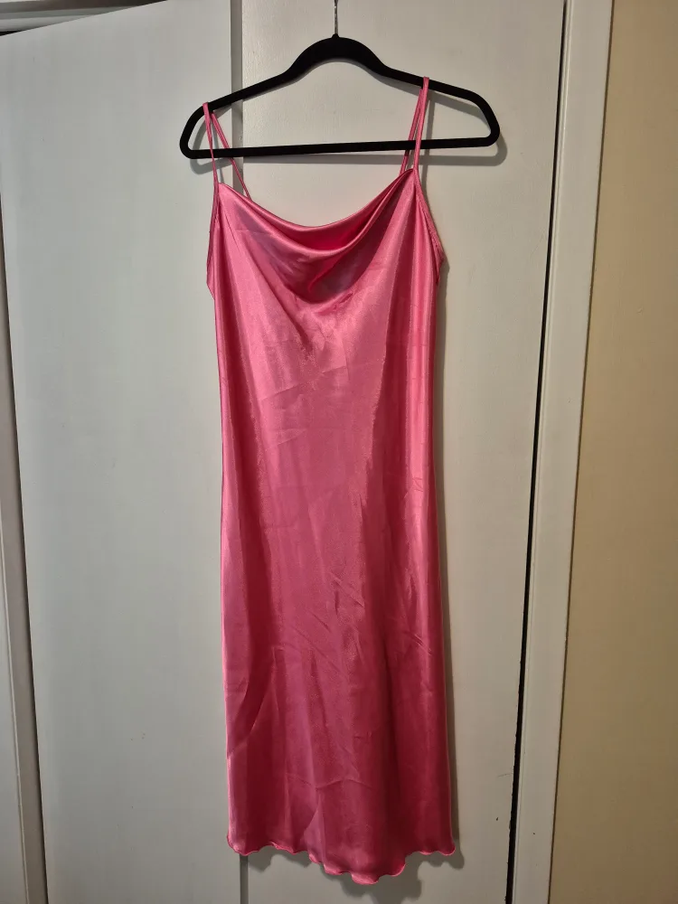 Bebe Pink Satin Slip Dress - thumbnail